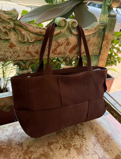 LORENZA BAG GAMUZÓN - MARRÓN OSCURO