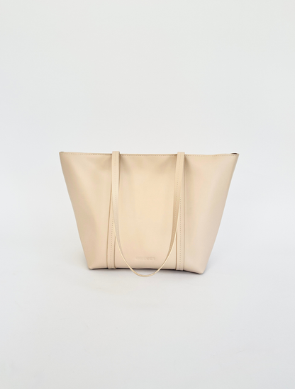 Tote Bag regular - Marfil Cuero Liso