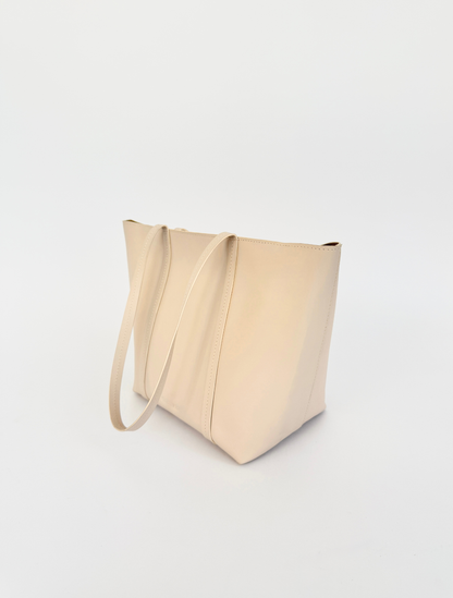 Tote Bag regular - Marfil Cuero Liso
